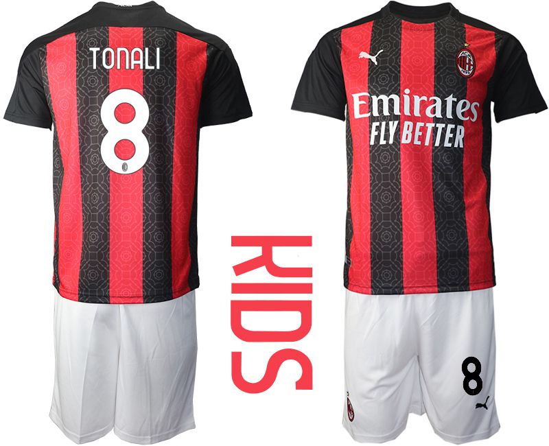 Youth 2020-2021 club AC milan home #8 red Soccer Jerseys->ac milan jersey->Soccer Club Jersey